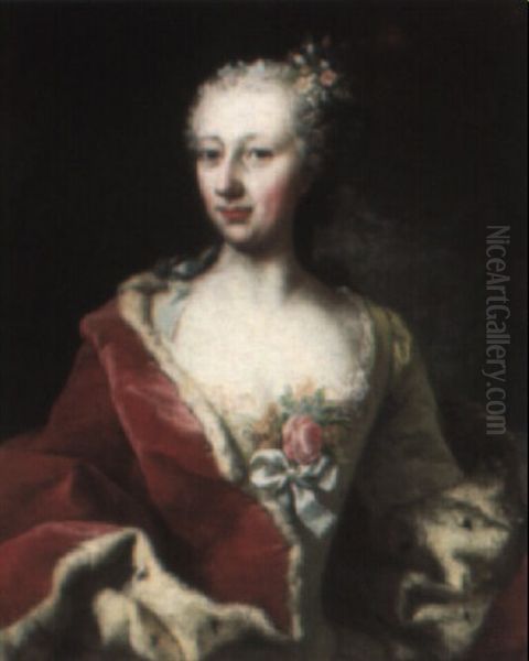 Portrait Of Princess Elisabeth Auguste Of Palatine, Half-length In Green - view 1