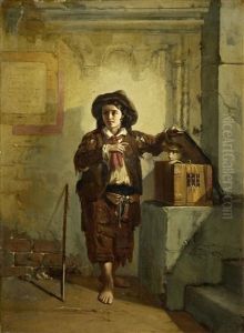 Young Boy With A Monkey by Paul Hagelstein