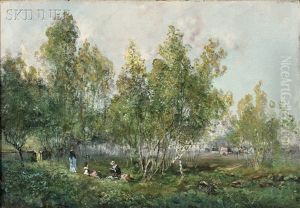 Picnickers In A Grove Of Trees