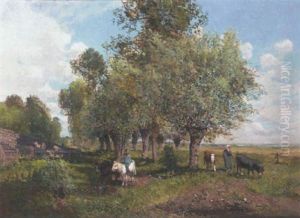 Les Abords Du Village De Marlotte Pres De Fontainebleau by Godefroy de Hagemann