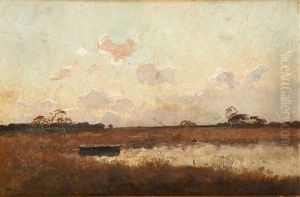Coucher De Soleil Sur La Barque by Maurice Hagemans