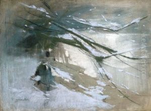 Verschneites Geholz Am Ufer Des Schwielowsee by Karl Hagemeister