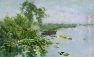 Uferlandschaft Mit Seerosen Uferlandschaft Mit Seerosen