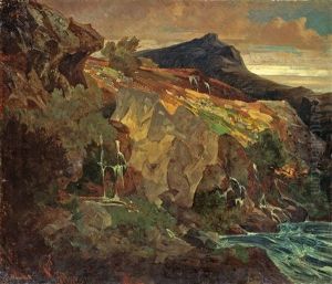 Felsenschlucht (pieve Di Cadove) by Karl Hagemeister