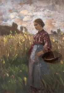 Junge Frau In Sommerlandschaft Junge Frau In Sommerlandschaft