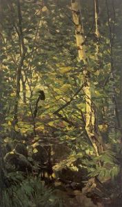 Elster Im Birkenwald