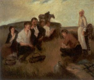 Markarbejdere Der Holder Middagshvil by Blanca Agathe Adelheid von Hagen