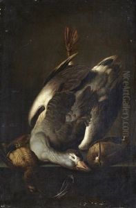 Jaktstilleben Med Faglar by Jacobus van der Hagen
