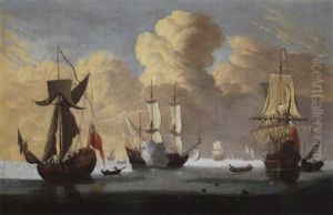 Britische Kriegsschiffe Auf Unbewegter See