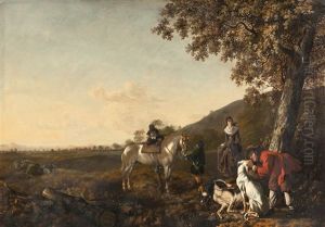 Jagdgesellschaft Bei Der Rast by Joris van der Hagen