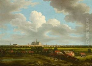 Ansicht Von Haarlem, Im Vordergrund Felder Mit Waschebleiche