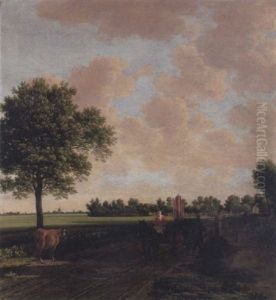 Landscape With A Peasant Woman Driving A Cart