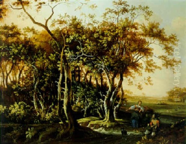 Bewaldete Landschaft Mit Rastenden - view 1