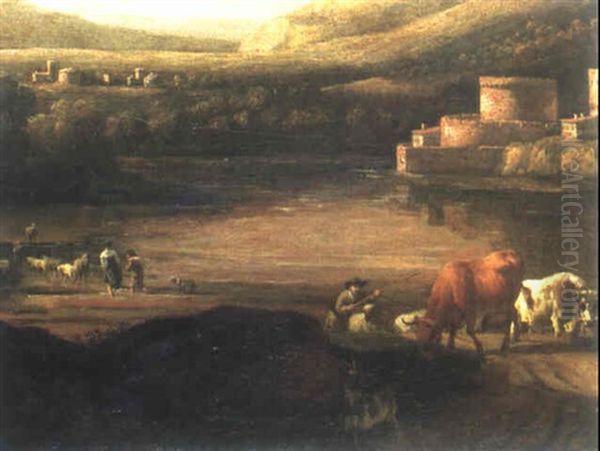 Flusslandschaft Mit Hirten - view 1