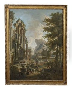 Capriccio With Figures And Ruins by Willem van der Hagen