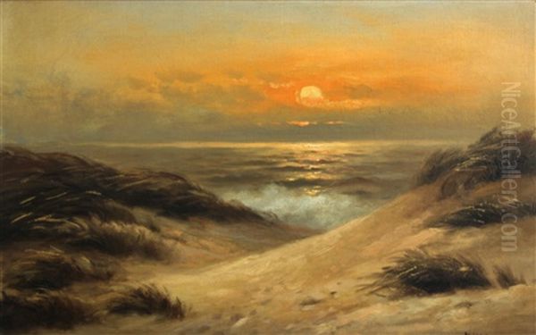 Sunset On Ocean Beach - view 1
