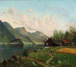 Norwegian Fiord At Summer Time