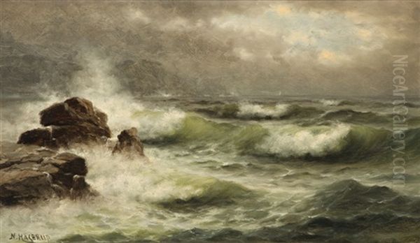 Storm Clouds Over Crashing Waves - view 1