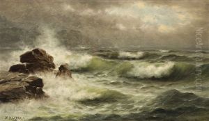 Storm Clouds Over Crashing Waves by Nels Hagerup
