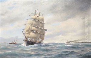 Fartyg Vid Slite Hamn by Jacob Haegg
