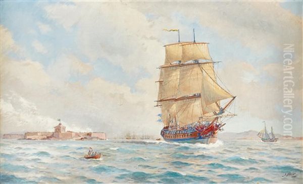 Ostindiefararen Gotheborg Vid Nya Elfsborgs Fastning - view 1