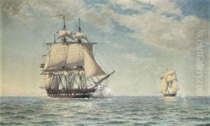 Fullriggare Under Svensk Flagg by Jacob Haegg