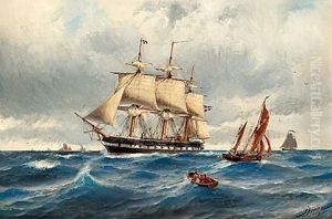 Fregatten "vanadis" I Nordsjon by Jacob Haegg