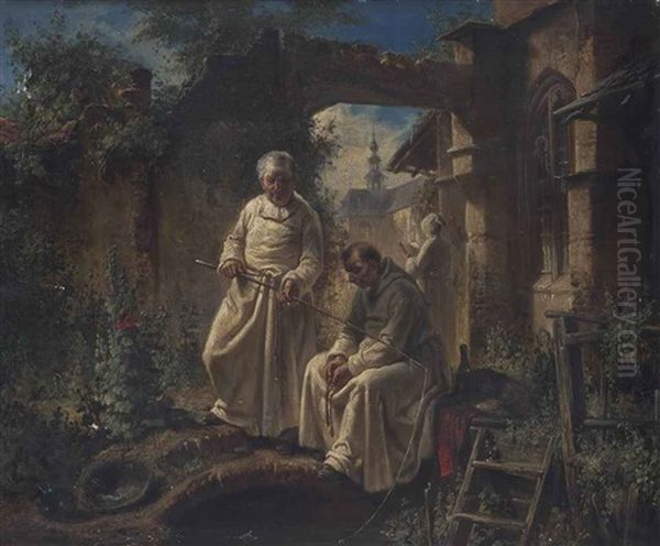 Fishing At A Monastery - view 1