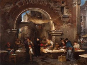 Market Scene by Louis (Ludwig) von Hagn
