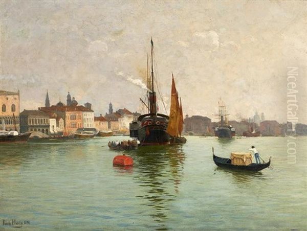 Dampfschiffe In Der Lagune Vor Venedig - view 1