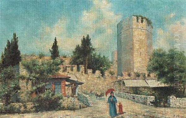 A Lady By The City Walls, Istanbul - view 1