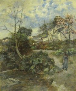 The Footbridge; And On A Path By A Stream by Joshua Anderson Hague