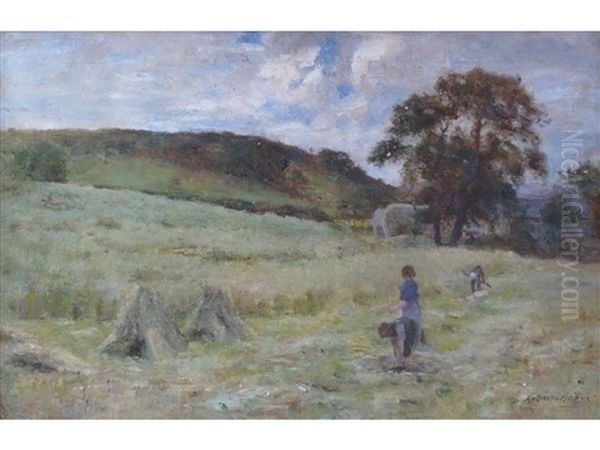 Figures Cutting Hay - view 1