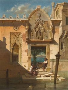 Venedig, Am Campo De L'abazia by Gustav Adolphe Hahn
