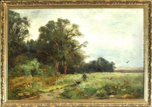 Jager Bei Der Entenjagd Im Moor