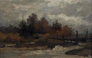 Flusslandschaft Mit Brucke