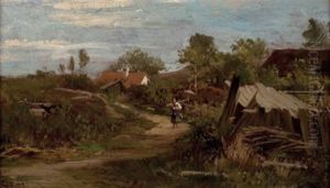 Bauernmagd Auf Dem Weg Zur Feldarbeit by Joseph Hahn
