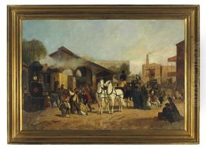 Southern Pacific R.r. Station At Sacramento by Karl Wilhelm Hahn
