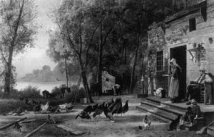Farmyard Scene by Karl Wilhelm Hahn