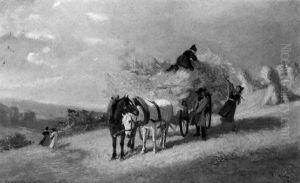 Filling The Hay Wagon by Karl Wilhelm Hahn