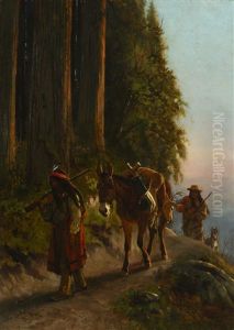 Indians On A Trail by William Hahn