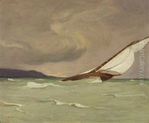 Rund Um Den Bodensee, Segelyacht Im Sturm by Georg Haid