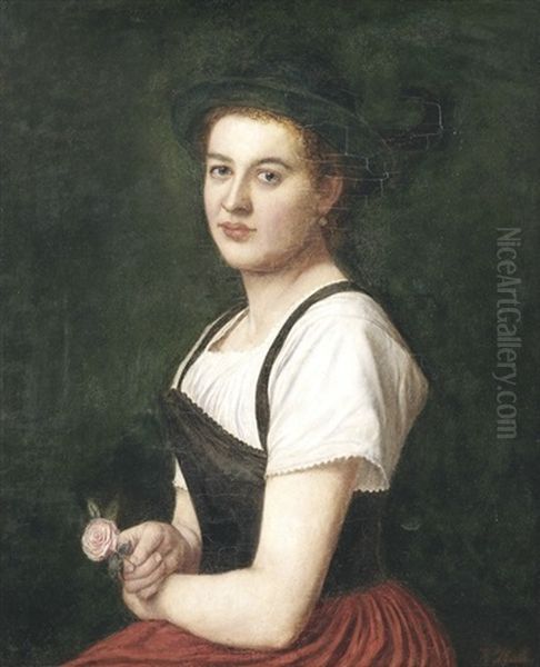 Bildnis Eines Bayerischen Madchens In Tracht Als Halbfigur - view 1