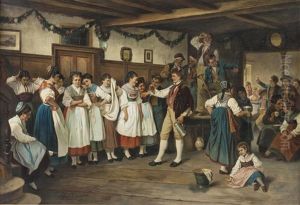 Tanzpause Auf Einer Elsassischen Bauernhochzeit by Joseph Haier