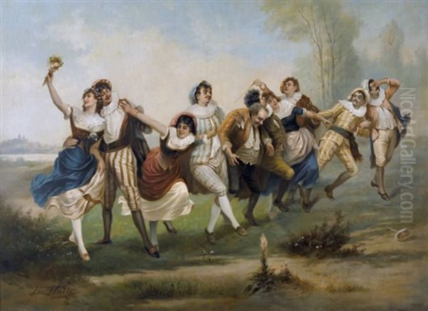Tanzende Schauspielertruppe Auf Dem Land - view 1