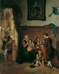 Die Speisung Der Armen Familie by Joseph Haier