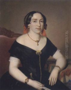 Portrat Einer Dame Mit Roter Haarschleife