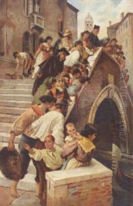 A Crowded Bridge, Venice