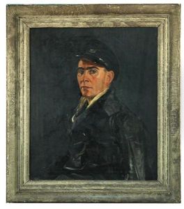 Self-portrait Of The Artist, In Fireman's Uniform Of The Second World War by Wilfred Stanley Haines