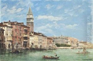 The Doge's Palace And The Campanile Di San Marco, Viewed From The Grand Canal by William Henry Haines